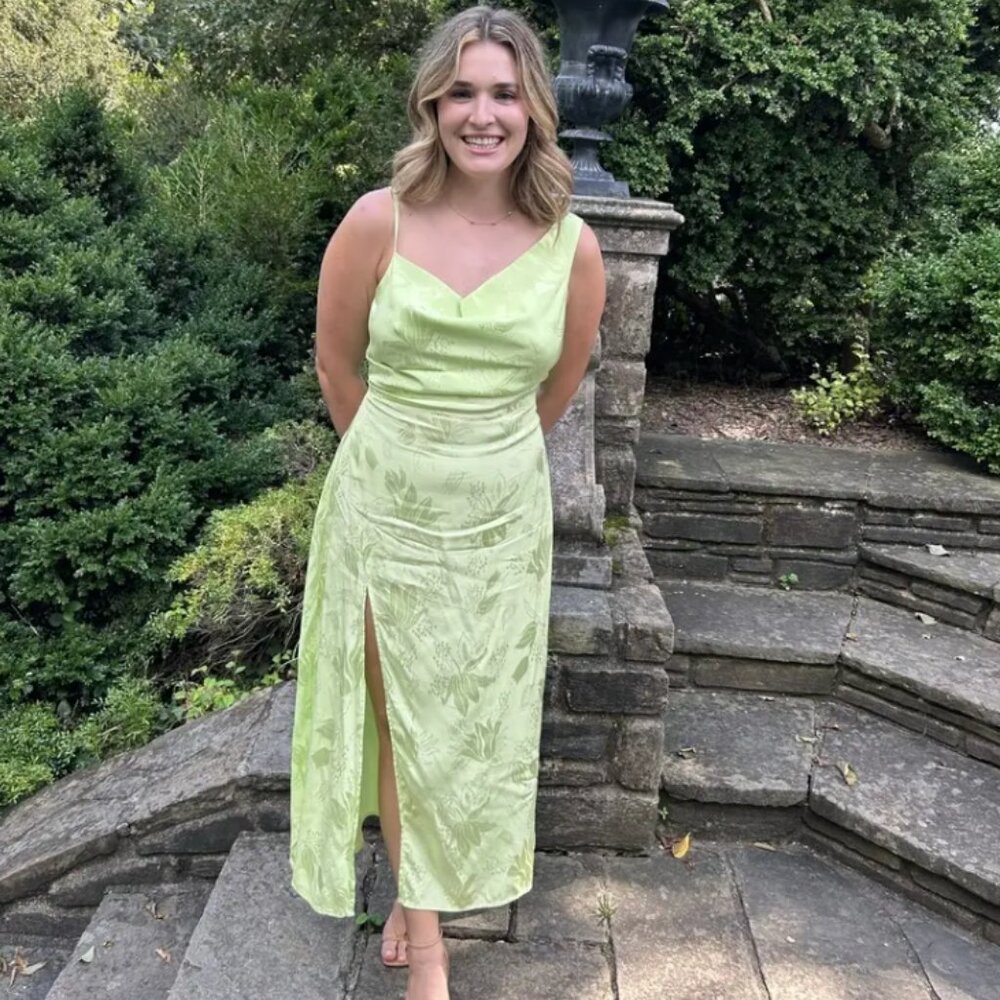 For Love & Lemons Ilana Green Midi Dress Medium